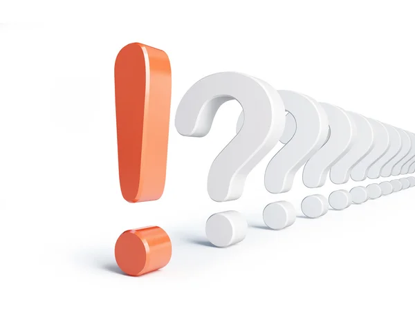 Exclamation mark and question mark on a white background — Stock Photo, Image