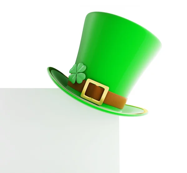 St. Patricks dag groen hoed op lege pagina — Stockfoto