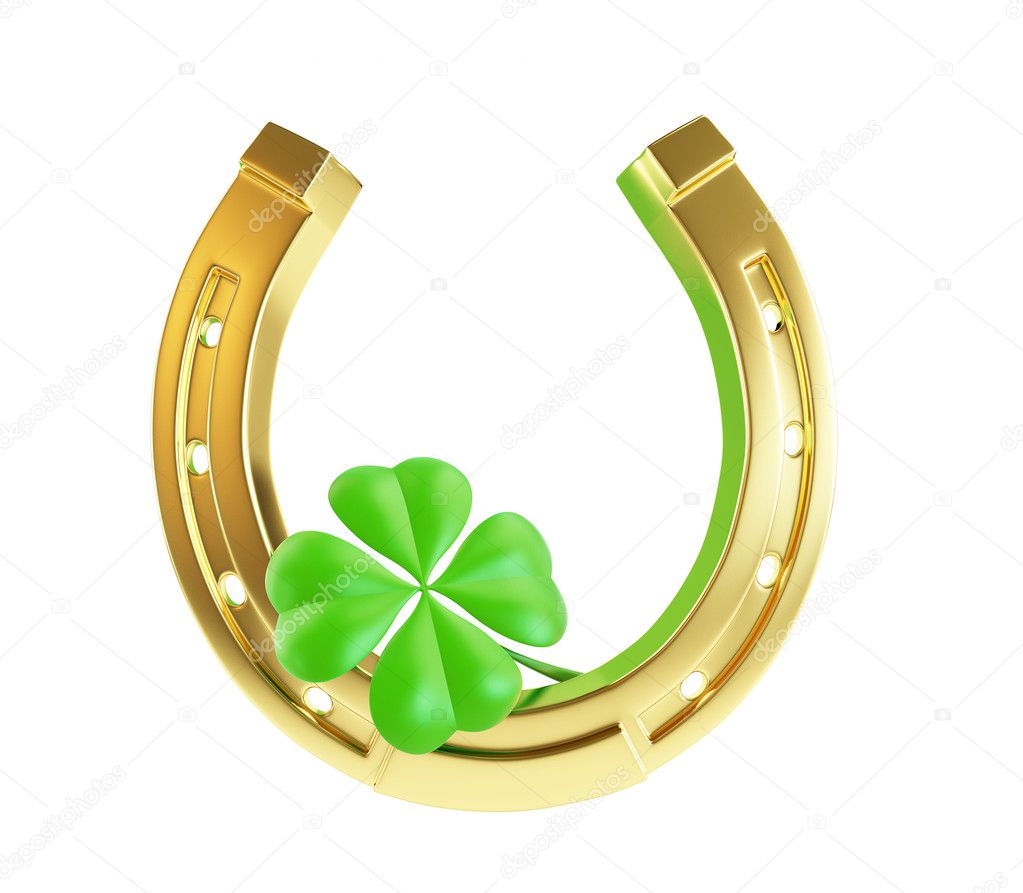 St. Patrick's day gold horseshoe