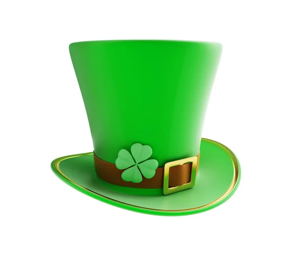 St. Patricks dag groen hoed op een witte achtergrond — Stockfoto