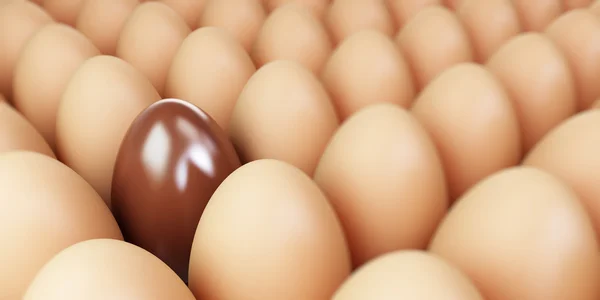Çikolata yumurta ve yumurta satır — Stok fotoğraf