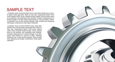 Gears'ı arka plan, beyaz zemin üzerine Makina dişli soyut