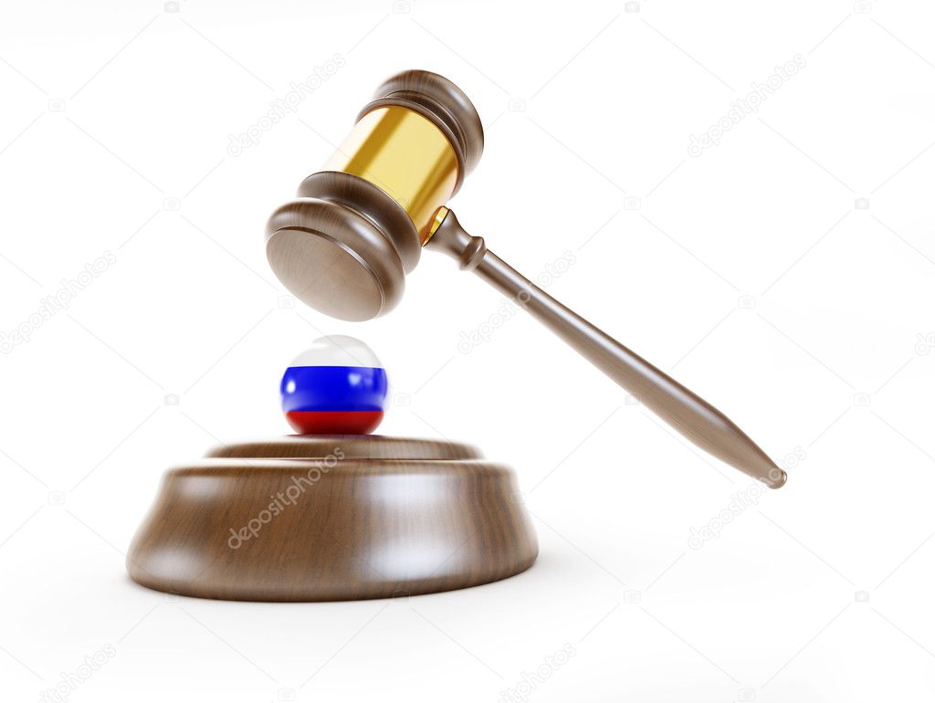 Russia gavel on a white background