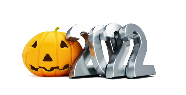 Helloween 2022 Fehér Háttér Illusztráció Renderelés — Stock Fotó