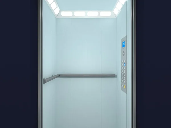 现代电梯内部和外部 — 图库照片