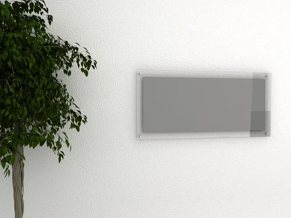 Moldura de vidro na parede — Fotografia de Stock
