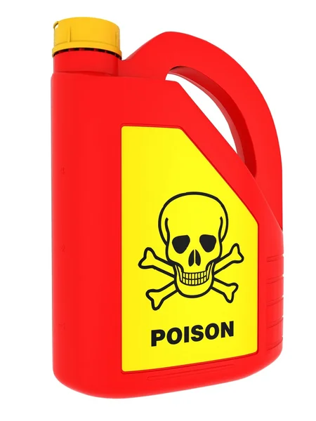 Jerrycan of poison on a white background — Stock Photo, Image