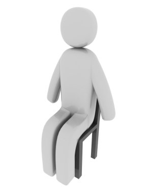 sandalyede oturan gri adam