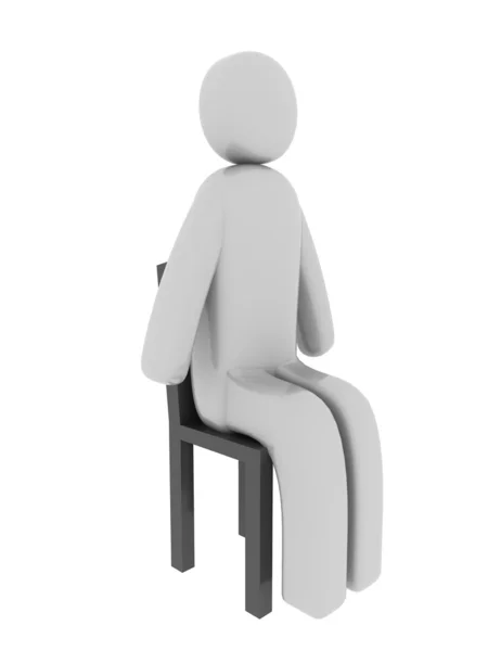 Gray man sitting on the chair — Stock Photo, Image