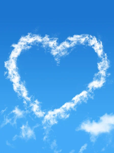 Μπλε του ουρανού με το σύννεφο στυλ καρδιά — Φωτογραφία Αρχείου