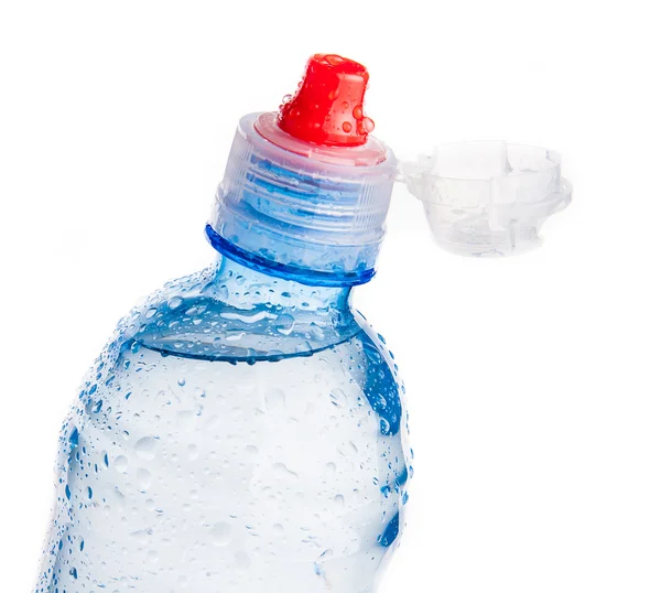 Plastic bottle of drinking water isolated on white — Stock Photo, Image