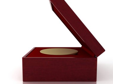 Kırmızı hediye kutusu'nda altın madalya