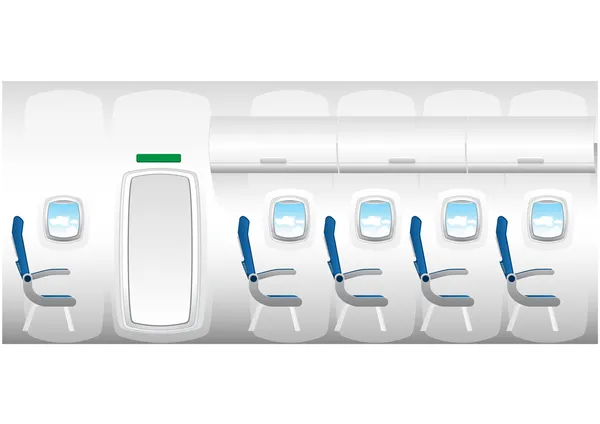 Illustration des Flugzeugs - Düseninnenraum mit Sitzen — Stockvektor