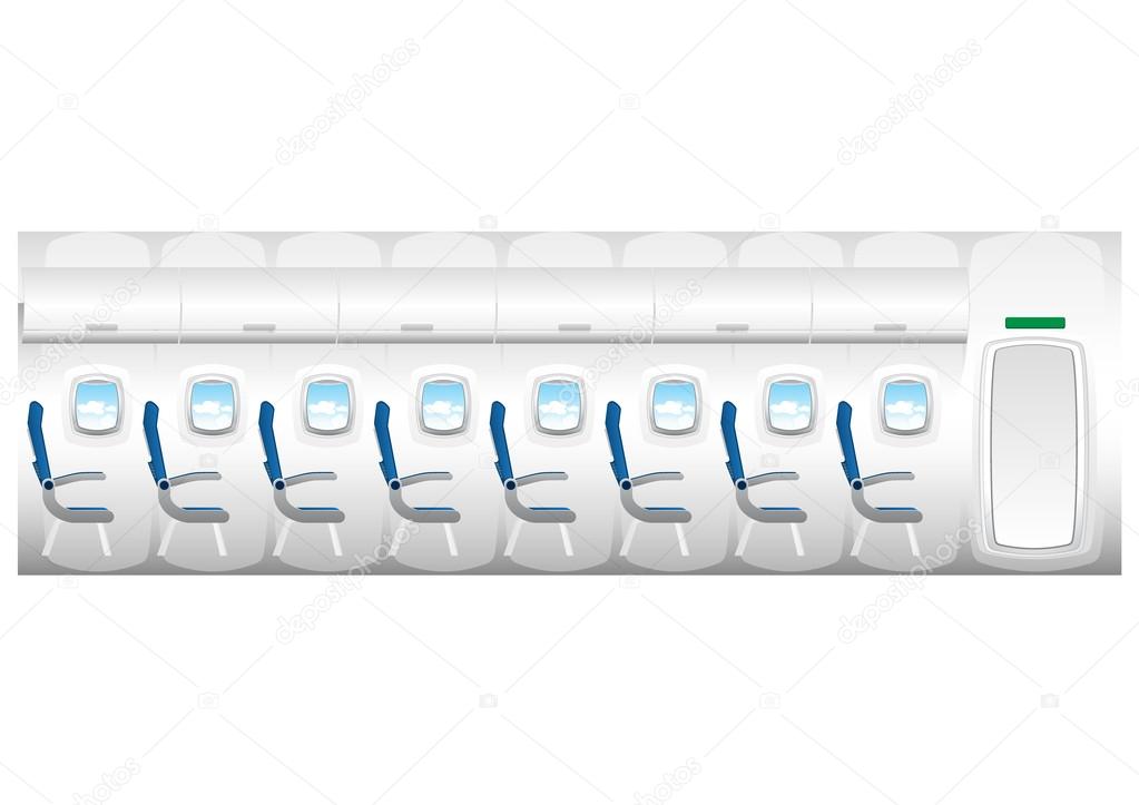 Illustration of plane - jet interior with seats