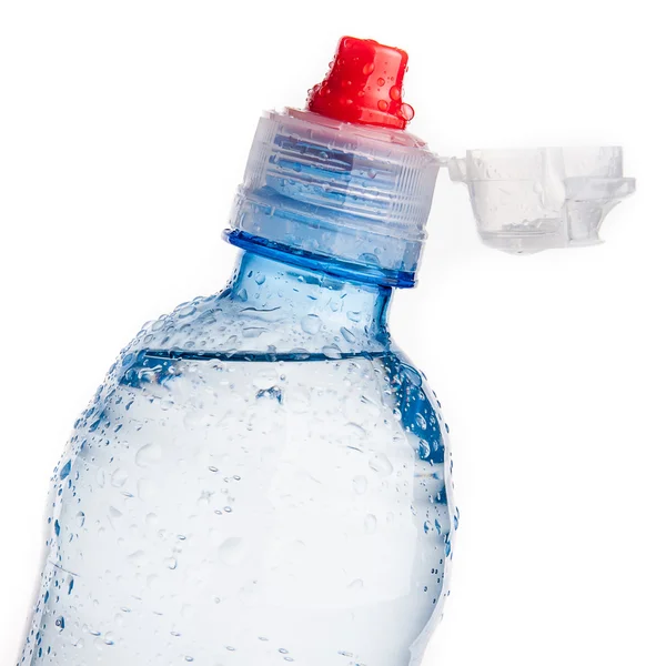 Plastic bottle of drinking water isolated on white — Stock Photo, Image