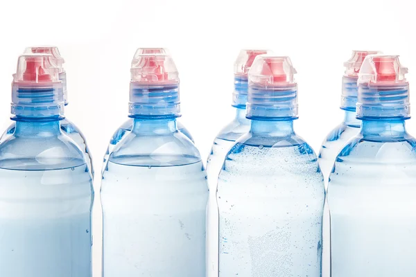 Plastic bottle of drinking water isolated on white — Stock Photo, Image