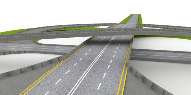 kavşak ve karayolları üzerinde beyaz izole
