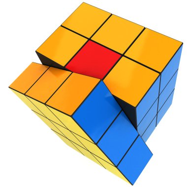 multi renk bulmaca küp çizimi