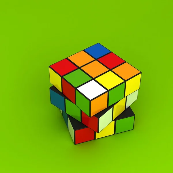 Illustration des mehrfarbigen Puzzlewürfels — Stockfoto
