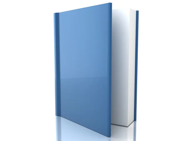 흰색 배경에 파란색 책 표지 — 스톡 사진