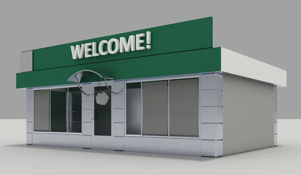 shop - kiosk dış cephe çizimi