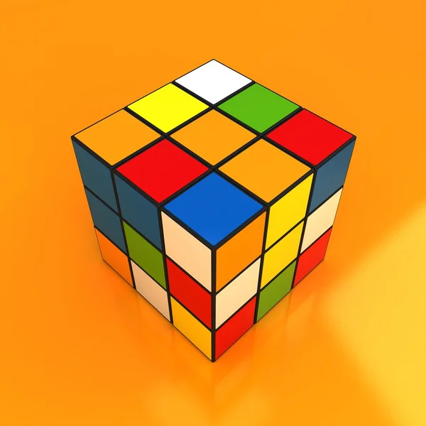 Illustration de cube puzzle multicolore — Photo