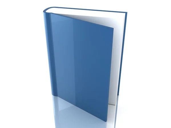 Copertina libro blu su sfondo bianco — Foto Stock