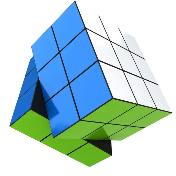 Ilustración de cubo de rompecabezas multicolor —  Fotos de Stock
