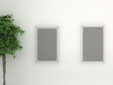 Galeri beyaz duvar cam poster çerçeve ile