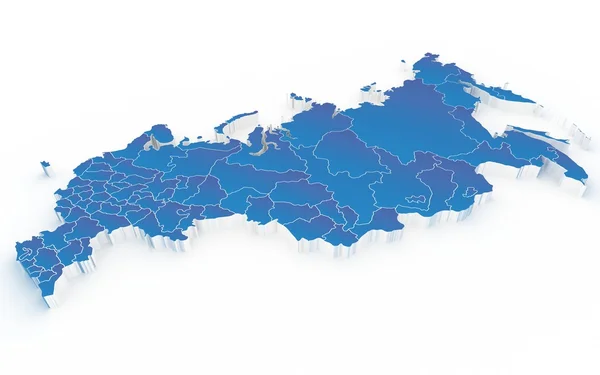 Mappa della Russia con regioni isolate su bianco — Foto Stock