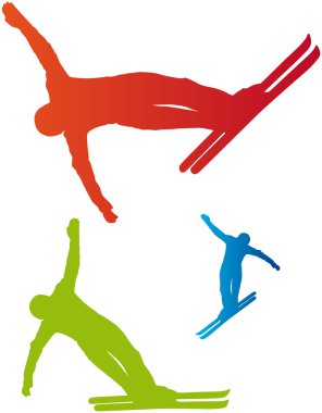 Kayak freestyle vector silhouettes