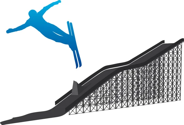 Ski Freestyle Vector silhuetas — Vetor de Stock