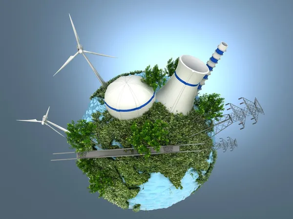 Energy Sources on the Green Earth — Stock Photo, Image