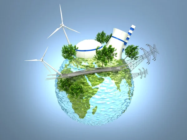 Energy Sources on the Green Earth — Stock Photo, Image