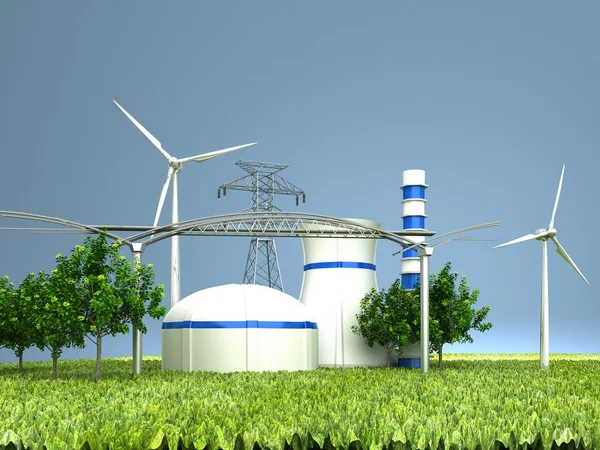 Energy Sources on the Green Earth — Stock Photo, Image