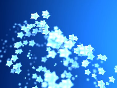 yumuşak zemin üzerinde parlak yıldız parçacıklar