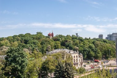 Kiev cityscape ve Dinyeper Nehri, Ukrayna