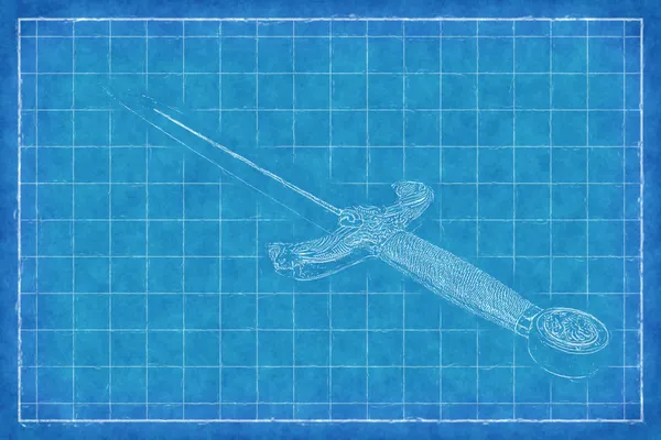 Ancient sward - Blue Print — Stock Photo, Image