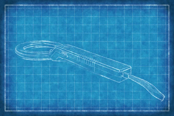 Metaal detector - blauwe print — Stockfoto