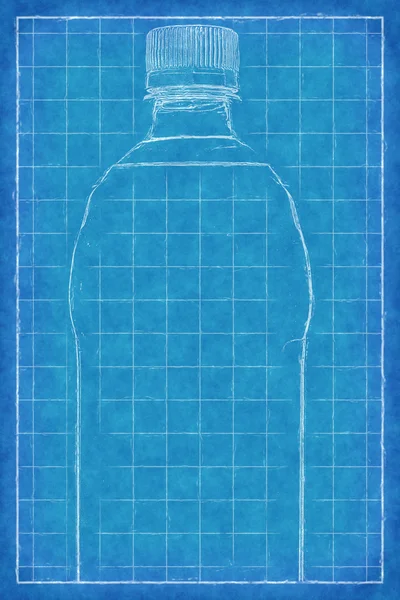 Botella de plástico - Blue Print — Foto de Stock