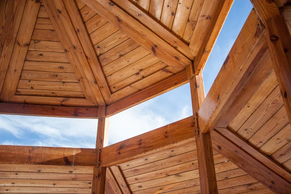 Construção de carcaça de madeira - parte superior — Fotografia de Stock