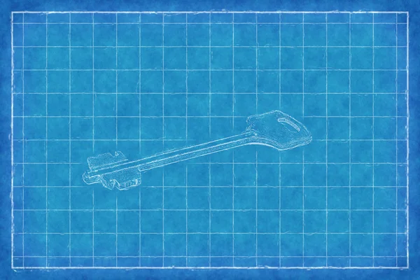 Key - Blue Print — Stock Photo, Image