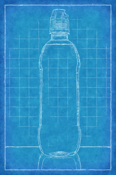 Botella de plástico - Blue Print — Foto de Stock