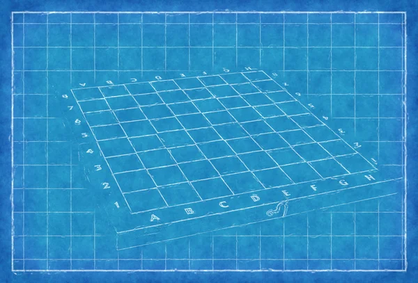 Placa de xadrez - Impressão azul — Fotografia de Stock