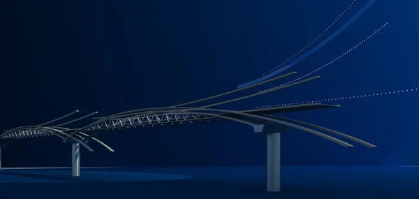 Conceptuele brug bij blauw — Stockfoto
