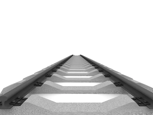 Järnvägen isolerad på vit — Stockfoto