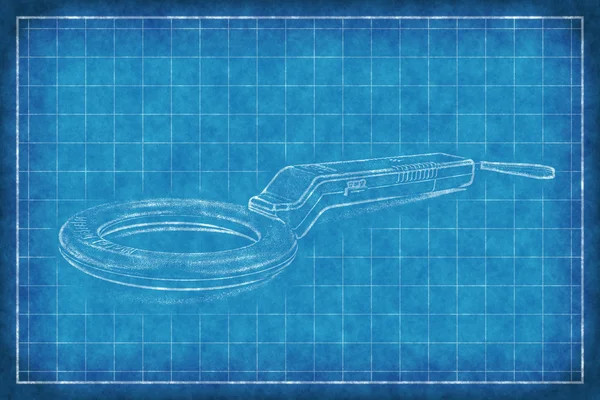 Metal detector - Blue Print — Stock Photo, Image