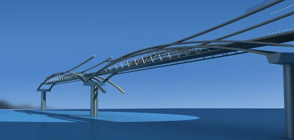 Conceptuele brug bij blauw — Stockfoto