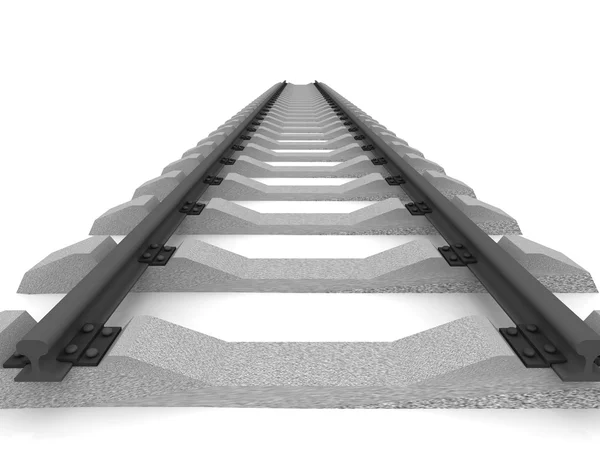 Railway isolated on white — Stock Photo, Image