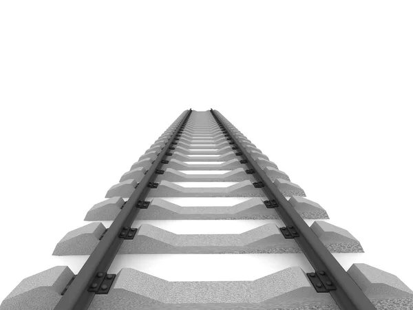 Railway isolated on white — Stock Photo, Image